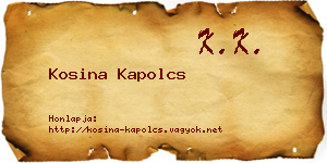 Kosina Kapolcs névjegykártya